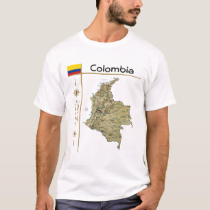 Mapa de Colombia + Bandera + Título camiseta