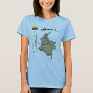 Mapa de Colombia + Bandera + Título camiseta