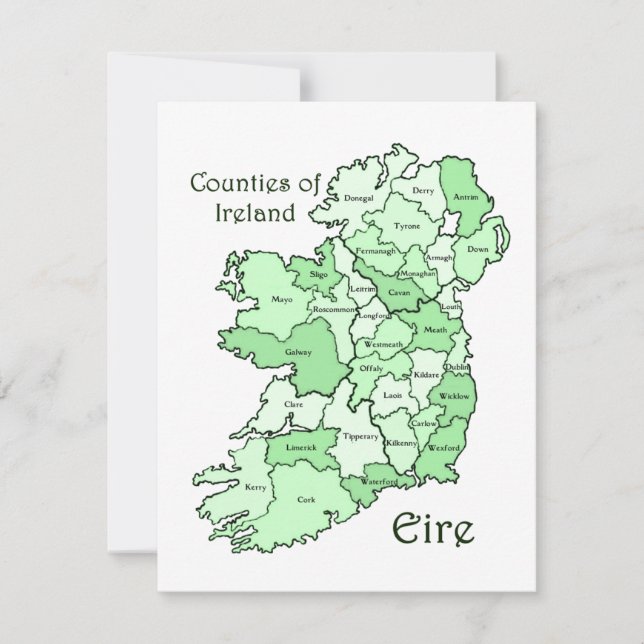 Mapa de condados de Irlanda (Anverso)