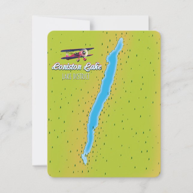 Mapa de Coniston Water, distrito de los lagos, Ing (Anverso)