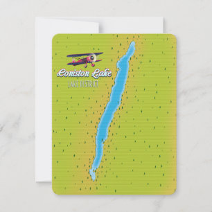 Mapa de Coniston Water, distrito de los lagos, Ing