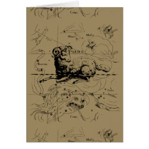 Mapa de constelación de Aries Hevelius 1690