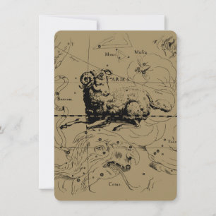 Mapa de constelación de Aries Hevelius alrededor d