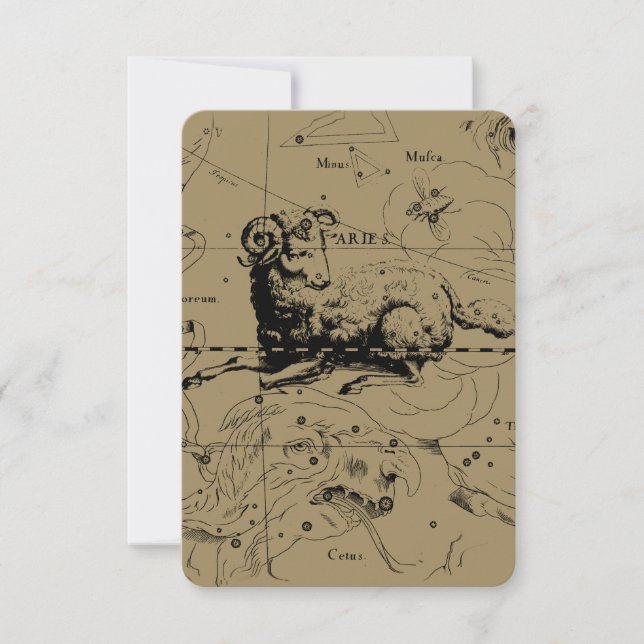 Mapa de constelación de Aries Hevelius alrededor d (Anverso)