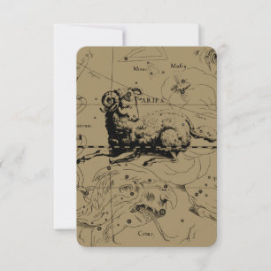 Mapa de constelación de Aries Hevelius alrededor d