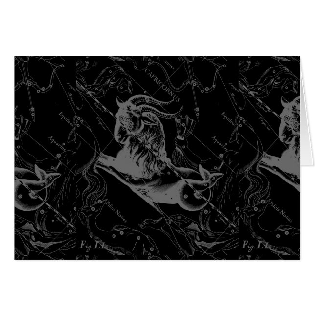 Mapa de Constelación de Capricornio Hevelius Engra (Anverso (Horizontal))