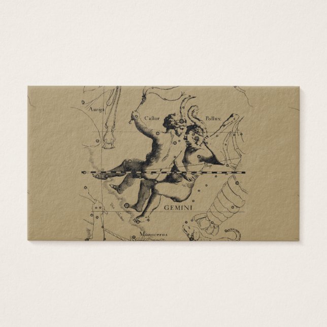 Mapa de constelación de Gemini Hevelius alrededor  (Frente)