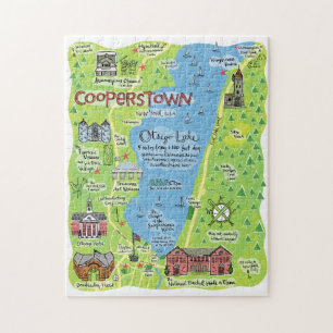 Mapa de Cooperstown, Nueva York, rompecabezas
