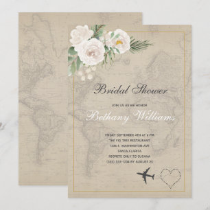 Mapa de cosecha rústico Invitación a ducha de novi