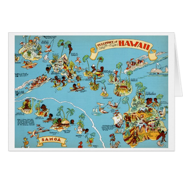 Mapa de cosechas divertidas de Hawaii (Anverso (Horizontal))