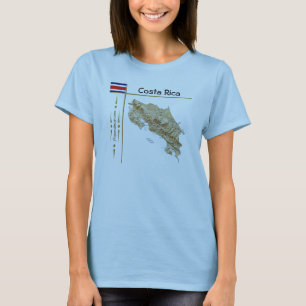 Mapa de Costa Rica + bandera + título camiseta