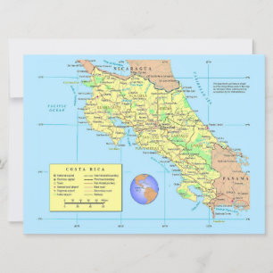 Mapa de COSTA RICA en tarjeta