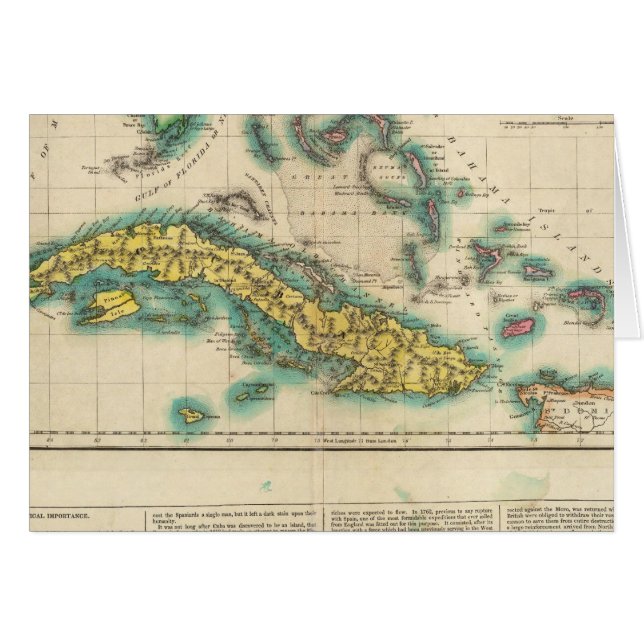 Mapa De Cuba Y Las Islas Bahama (Anverso (Horizontal))