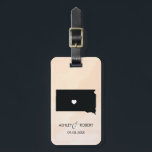Mapa de Dakota del Sur Boda etiqueta de equipaje,<br><div class="desc">Estas etiquetas de equipaje de estado hacen las etiquetas de regalo perfectas para el boda o las etiquetas de las bolsas de bienvenida. Agarra su regalo en lugar de una típica etiqueta de regalo de papel, y lo pueden usar durante meses y años por venir. Las etiquetas tienen un fondo...</div>