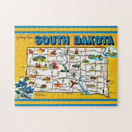 Mapa de Dakota del Sur rompecabezas 11x14