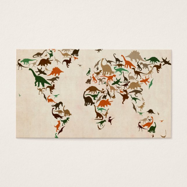 Mapa de dinosaurios del Mapa Mundial (Frente)