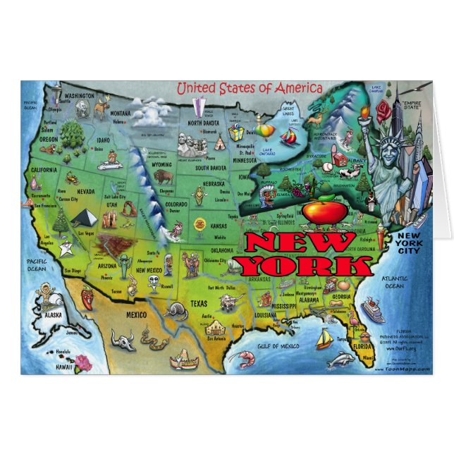 Mapa de EE.UU. de Nueva York (Anverso (Horizontal))