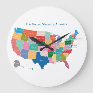 Mapa de EE.UU. en reloj