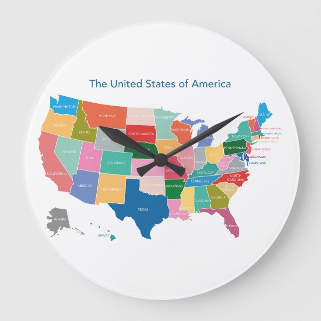 Mapa de EE.UU. en reloj (Anverso)