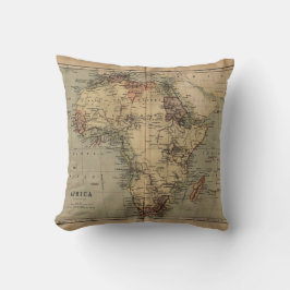 Mapa de época Cojín decorativo geográfico de Áfric