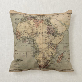 Mapa de época Cojín decorativo geográfico de Áfric