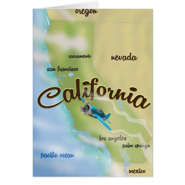 Mapa de época de California en EE.UU. y afiche de  (Frente)