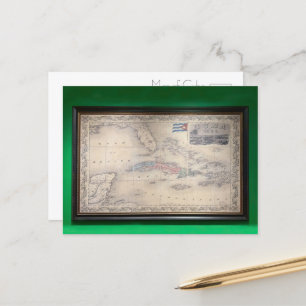 Mapa de época de la postal de Cuba