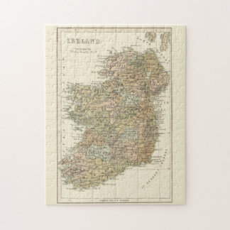 Mapa de época del rompecabezas de Irlanda 1862