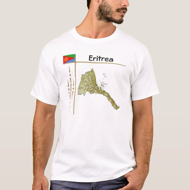 Mapa de Eritrea + Bandera + Cargo Camisa (Anverso)