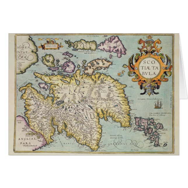 Mapa de Escocia el | Miliaria Scotia (Anverso (Horizontal))