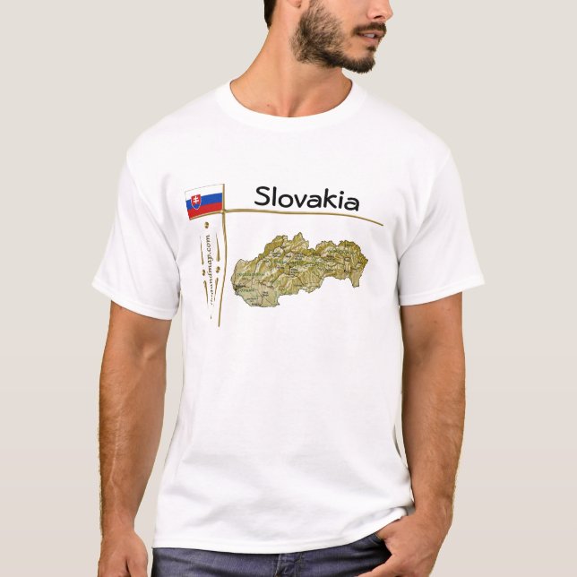 Mapa de Eslovaquia + Bandera + Título camiseta (Anverso)