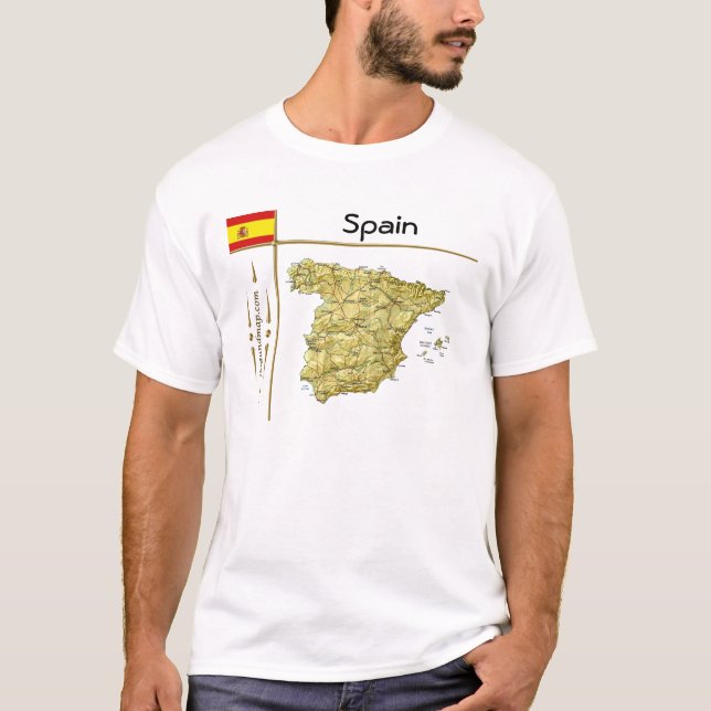 Mapa de España + Bandera + Cargo camiseta (Anverso)