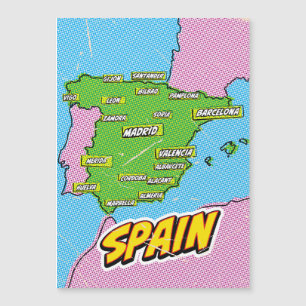 Mapa de España ilustrado con Pop Art