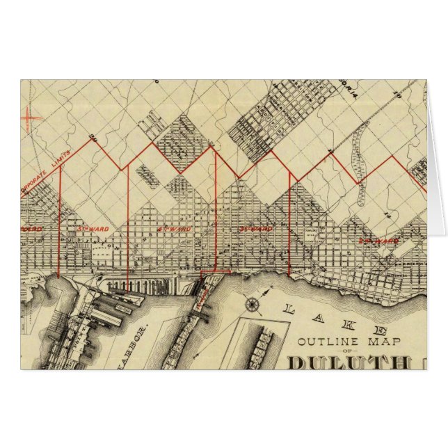 Mapa de esquema de Duluth y los suburbios (Anverso (Horizontal))
