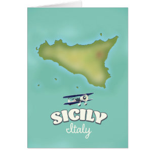 Mapa de estilo vintage de Sicilia Italia