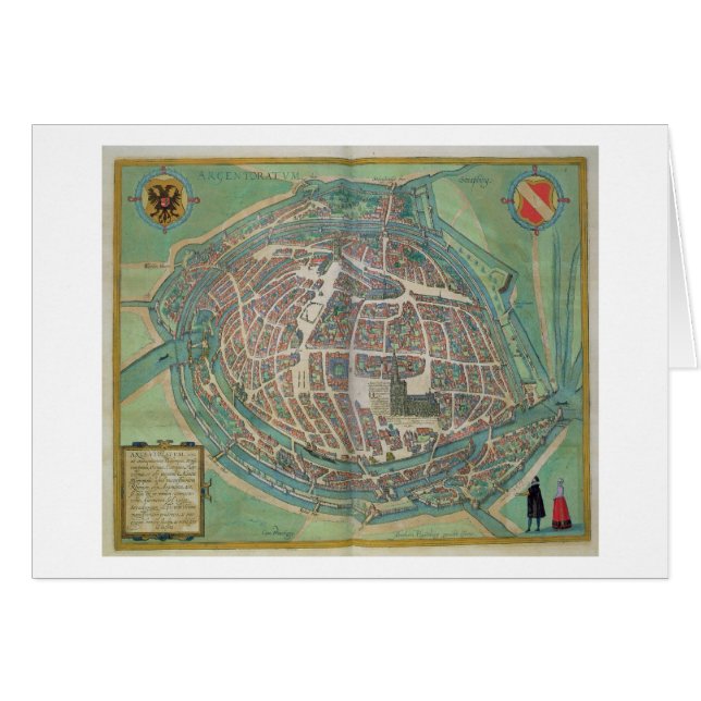 Mapa de Estrasburgo, de 'Civitates Orbis Terrarum (Anverso (Horizontal))