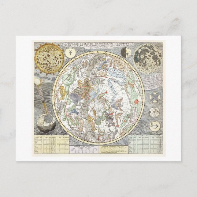 Mapa de estrellas de la postal de cosecha del ciel (Anverso)