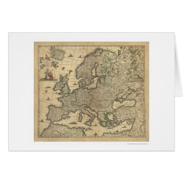 Mapa de Europa de Frederico de Wit 1700 (Anverso (Horizontal))