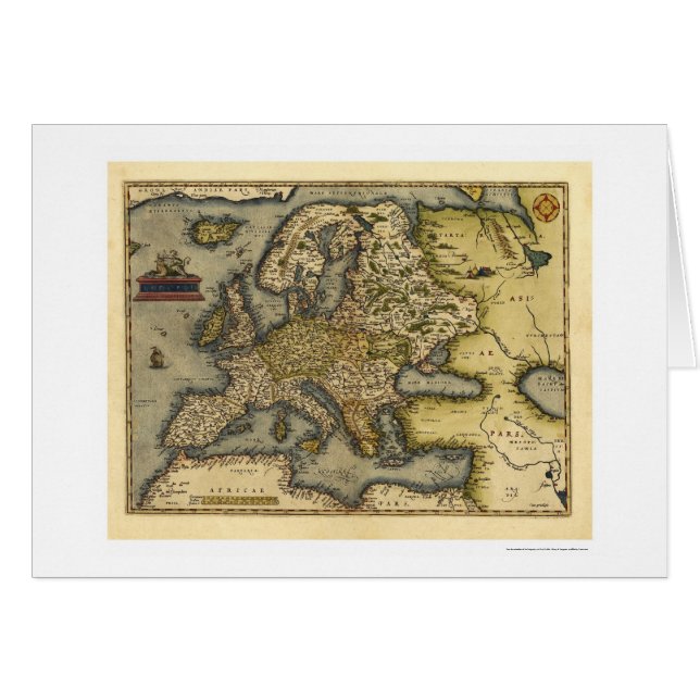 Mapa de Europa por Ortelius 1570 (Anverso (Horizontal))