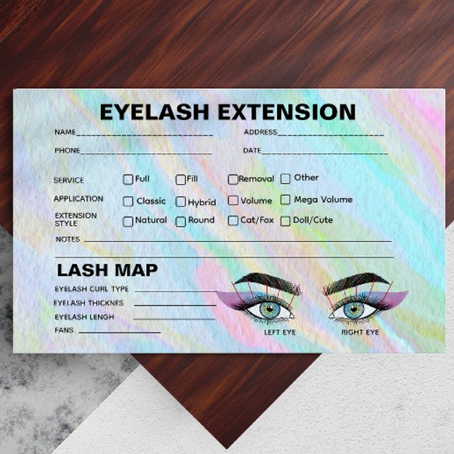 Mapa de extensión del registro de latigazos del ar (Rainbow Holographic Lash Record Extension Map)