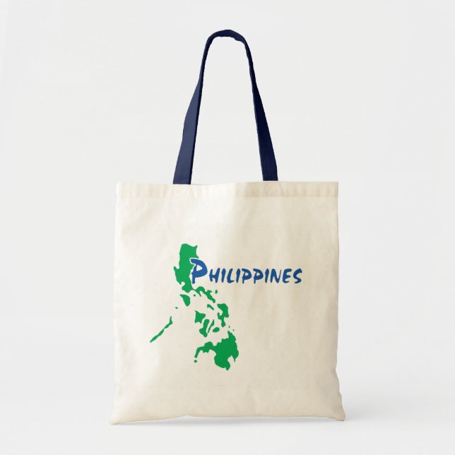 Mapa de Filipinas en una bolsa de tote (Frente)