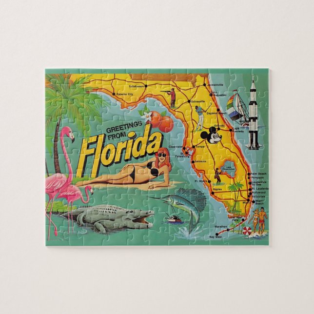 Mapa de Florida 8x10 rompecabezas (Horizontal)