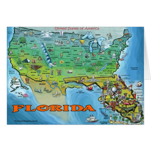 Mapa de Florida USA (Anverso (Horizontal))