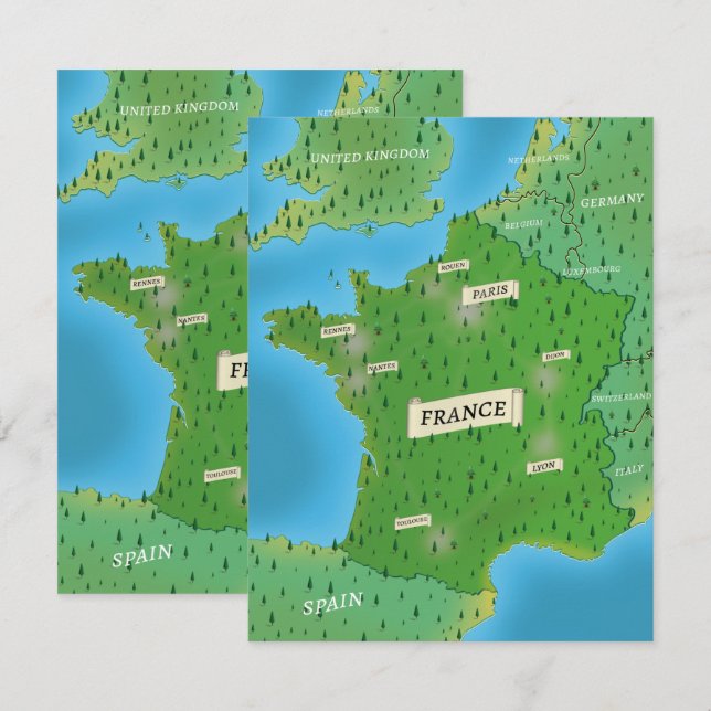 Mapa De Francia (Anverso / Reverso)