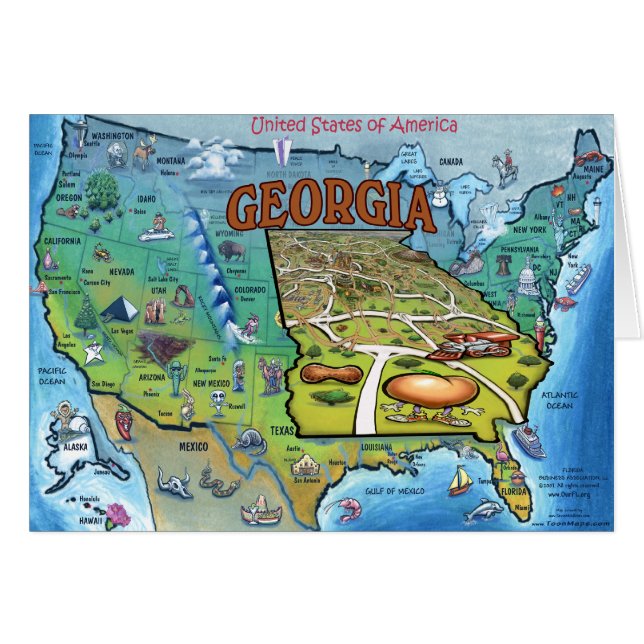 Mapa de Georgia USA (Anverso (Horizontal))