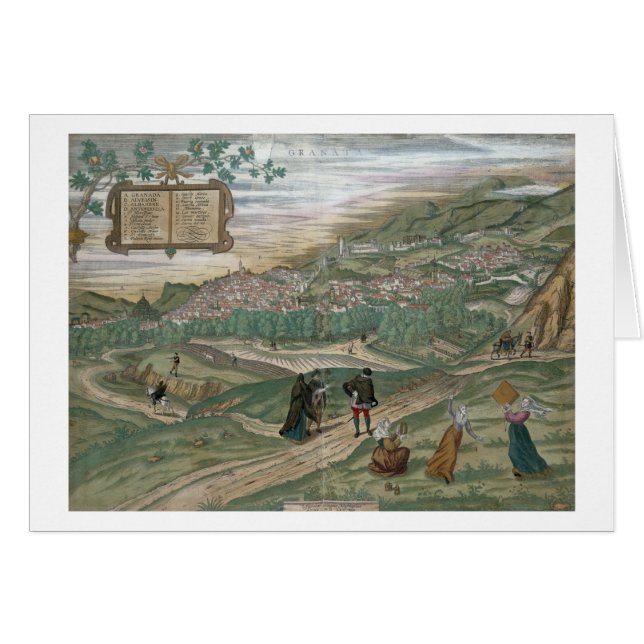 Mapa de Granada, de "Civitates Orbis Terrarum", V (Anverso (Horizontal))
