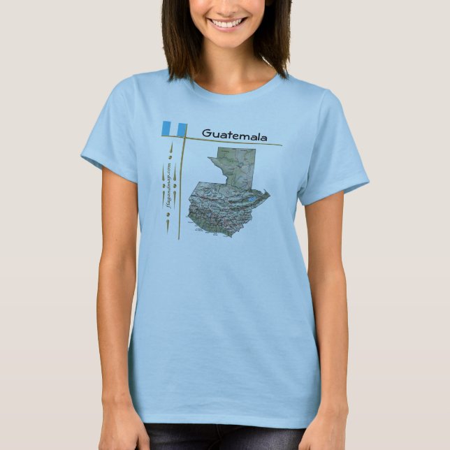 Mapa de Guatemala + Bandera + Cargo camiseta (Anverso)
