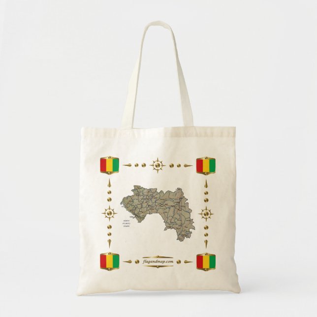 Mapa de Guinea-Conakry + Bolso de las banderas (Frente)