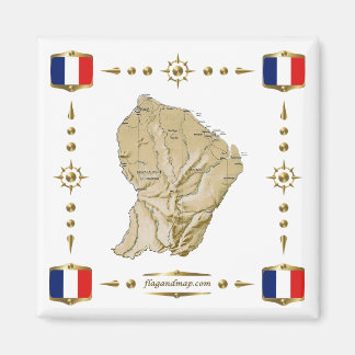 Mapa de Guyane + imán de banderas