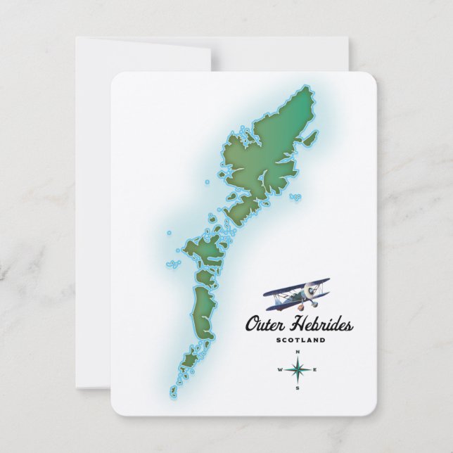 Mapa de Hébridas Exteriores de Escocia (Anverso)